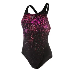 Women's Speckleflow Placement Racerback Swimsuit Black/Red